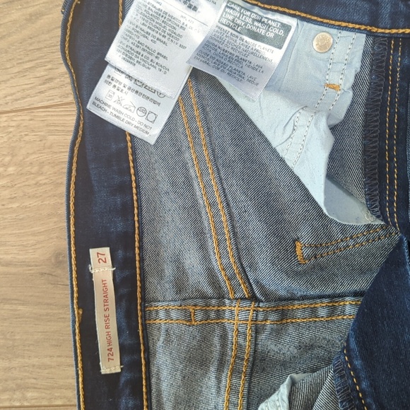 Dark blue Levi's Stretch Straight Jeans - Picture 2 of 4